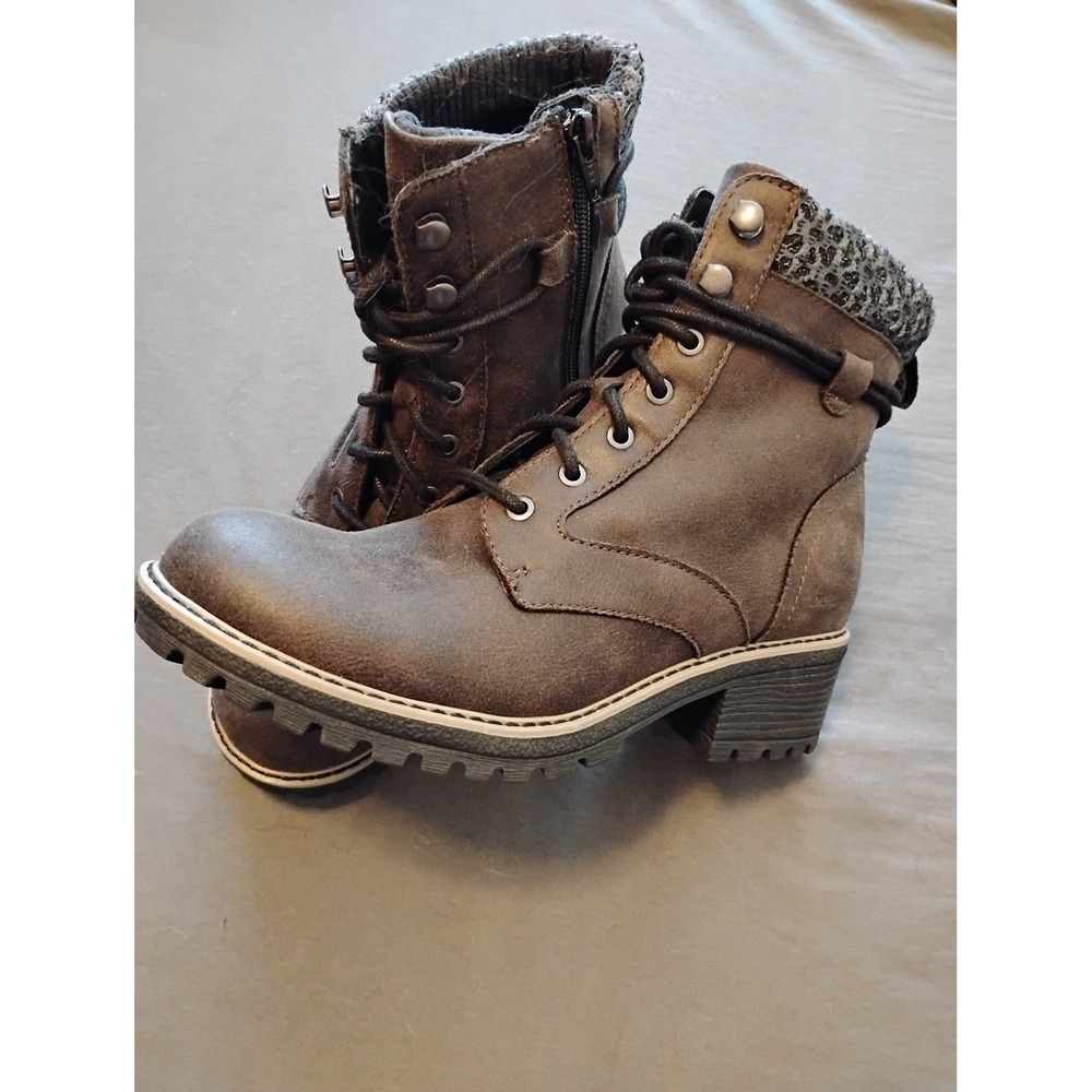 b.o.c. Chunky Combat Ankle Boots  Grunge Casual Biker Vintage Style Punk 8M